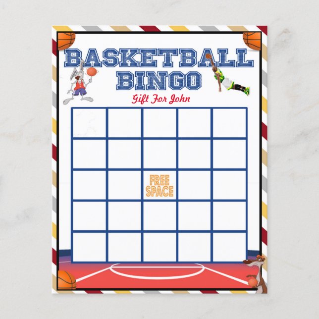 Basketball Bingo - Baby Shower Games (Front)