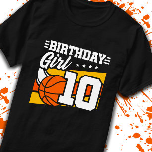 Basketball Birthday 10 Year Old Girl 10th Birthday T-Shirt