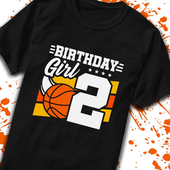 Basketball Birthday 2 Year Old Girl 2nd Birthday T-Shirt (Creator Uploaded)