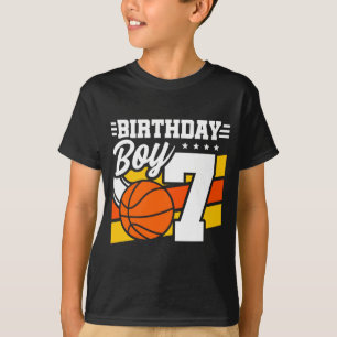 Basketball Birthday 7 Year Old Boy 7th Birthday  T-Shirt