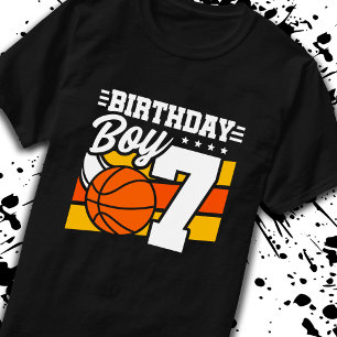 Basketball Birthday 7 Year Old Boy 7th Birthday T-Shirt