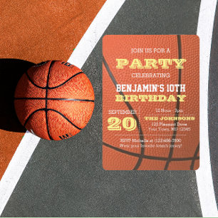 Basketball Birthday All Occasion Invitation