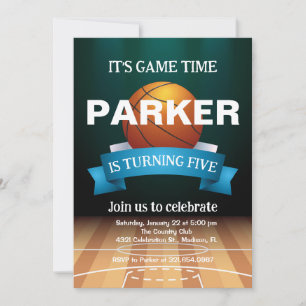 Basketball Birthday boy Sports Theme Game Invitation