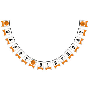 Basketball Birthday Bunting Flags