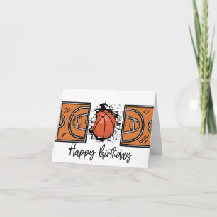 Basketball  Birthday card with ball for player