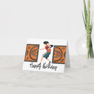 Basketball  Birthday card with ball for woman 