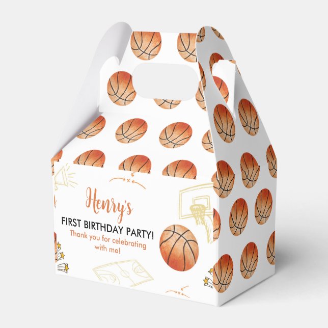 Basketball Birthday Favour Box Sport Party (Front Side)
