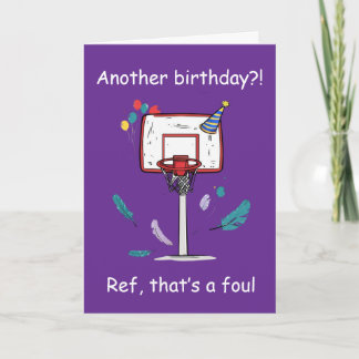 Basketball Birthday Foul Called Celebration Card