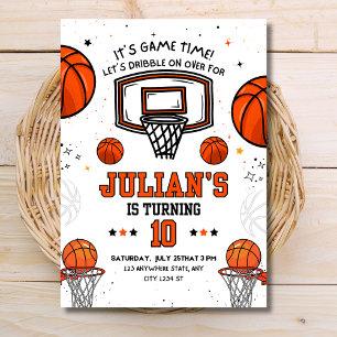 Basketball Birthday Game Time Sports Boys Birthday Invitation