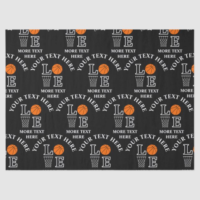 Basketball Birthday Gift, Basketball Girl Player Tissue Paper (Front)