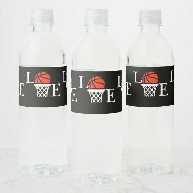 Basketball Birthday Gift, Basketball Girl Player Water Bottle Label (Bottles)