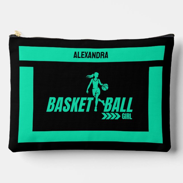 Basketball Birthday Gift, Basketball Player Girl,  Accessory Pouch (Front)