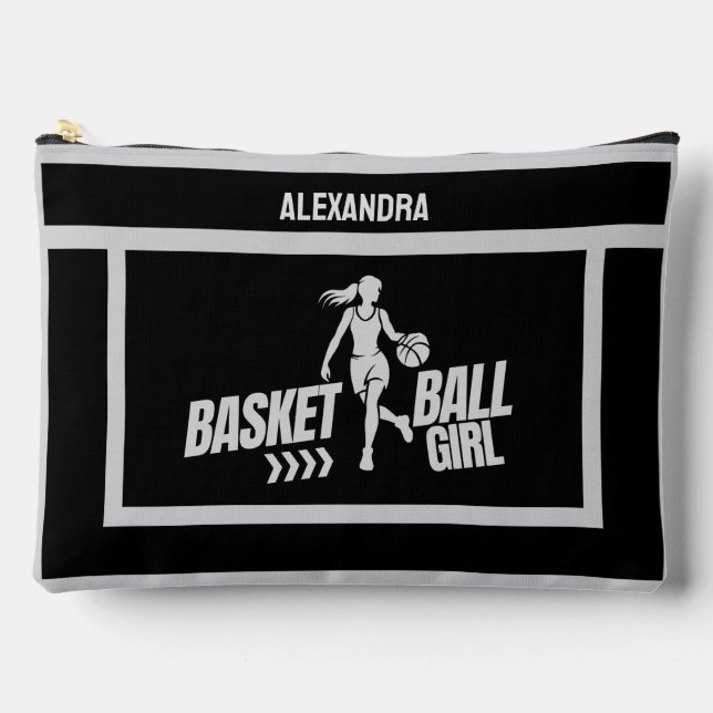 Basketball Birthday Gift, Basketball Player Girl,  Accessory Pouch (Front)
