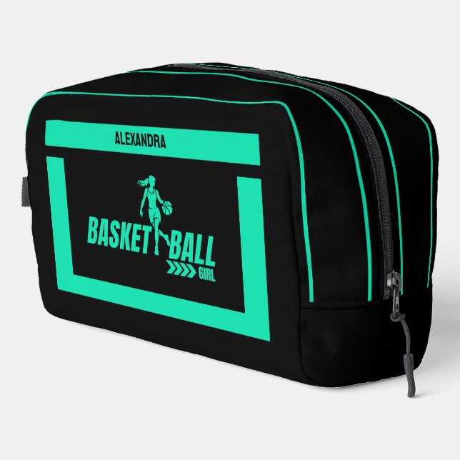 Basketball Birthday Gift, Basketball Player Girl,  Dopp Kit (Right Corner)