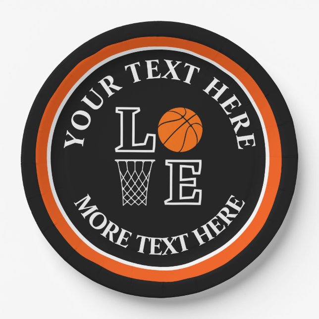 Basketball Birthday Gift, Basketball Team Player Paper Plate (Front)