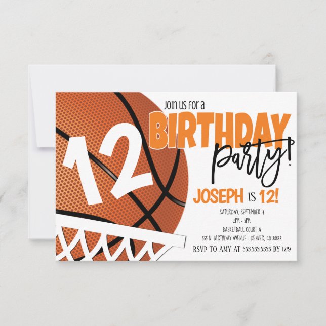 Basketball Birthday Invitation (Front)