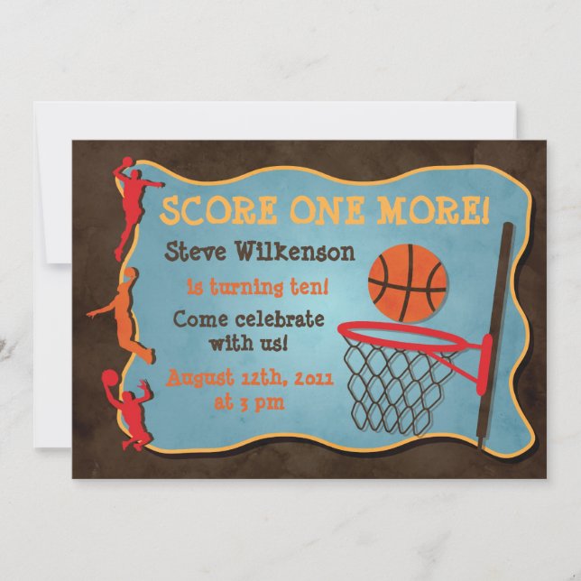 Basketball Birthday Invitation (Front)