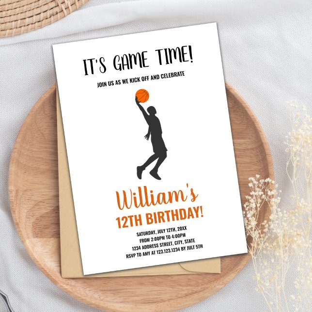 Basketball Birthday Invitation,Basketball Invitati Invitation (Basketball on Hand Birthday Invitations)