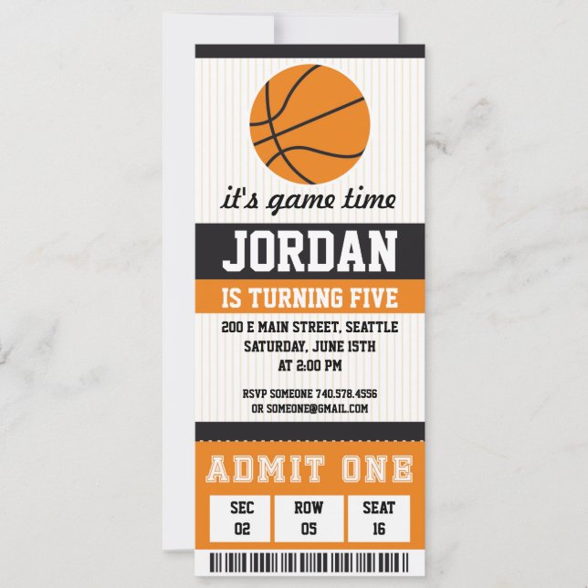 Basketball Birthday Invitation Birthday Party Boys (Front)