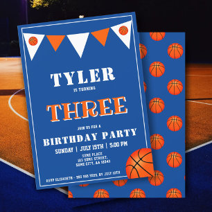 Basketball Birthday Invitation Boy 3rd Birthday