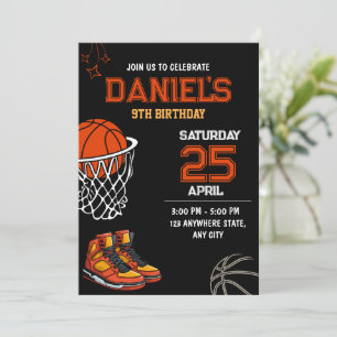 Basketball Birthday Invitation Editable Basketball
