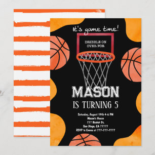 Basketball Birthday Invitation,  Invitation