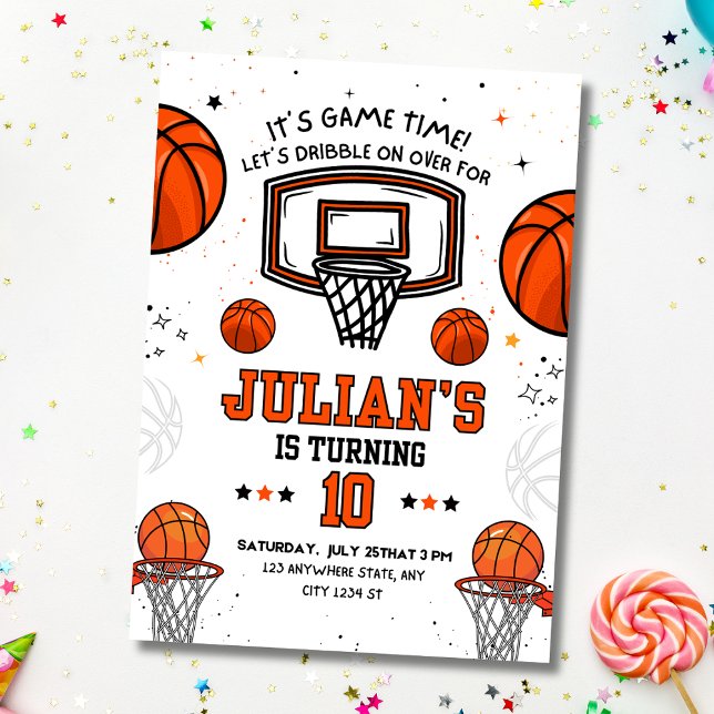 Basketball Birthday Invitation, Sports Themed Kids Invitation (Creator Uploaded)
