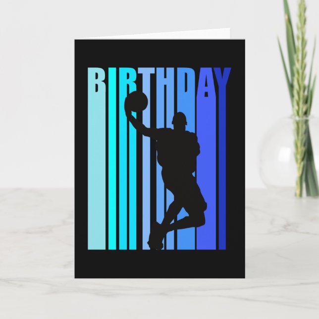 Basketball Birthday Mens Kids CHildren Cool Funky Card (Front)