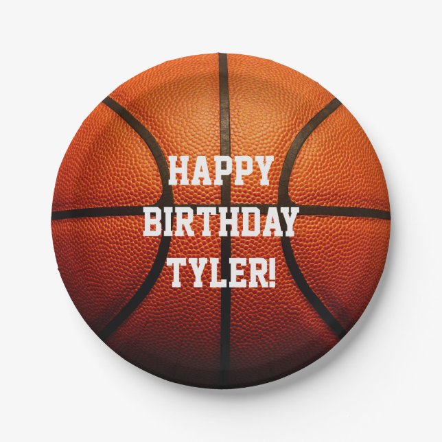 Basketball Birthday Paper Plate (Front)