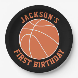 Basketball Birthday Paper Plate