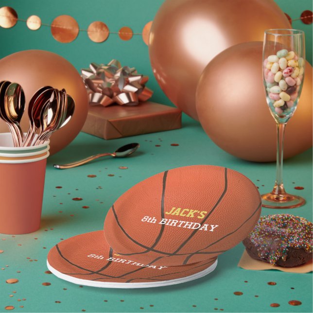 Basketball Birthday Paper Plate (Multi)