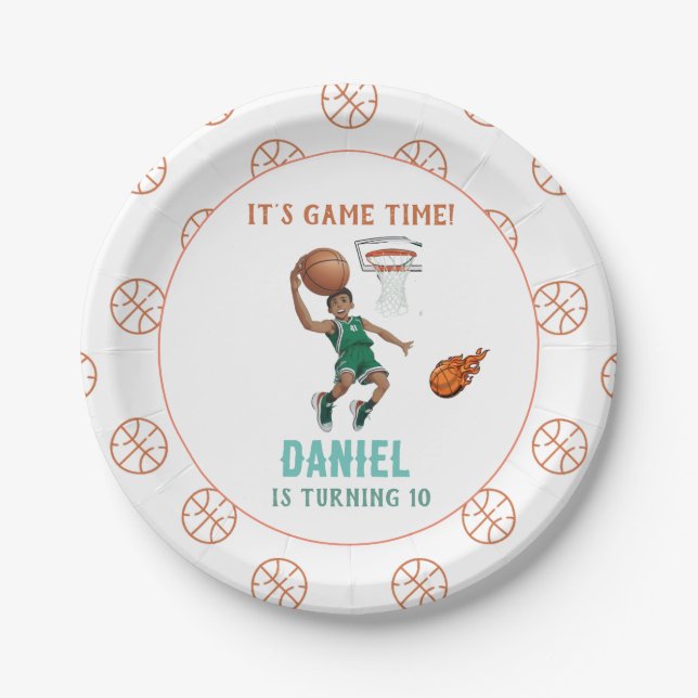 Basketball Birthday  Paper Plate (Front)