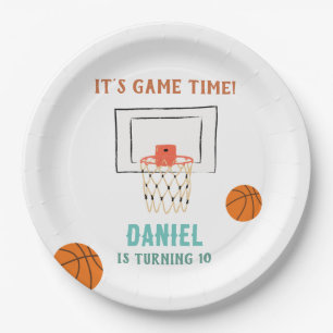 Basketball Birthday Paper Plate