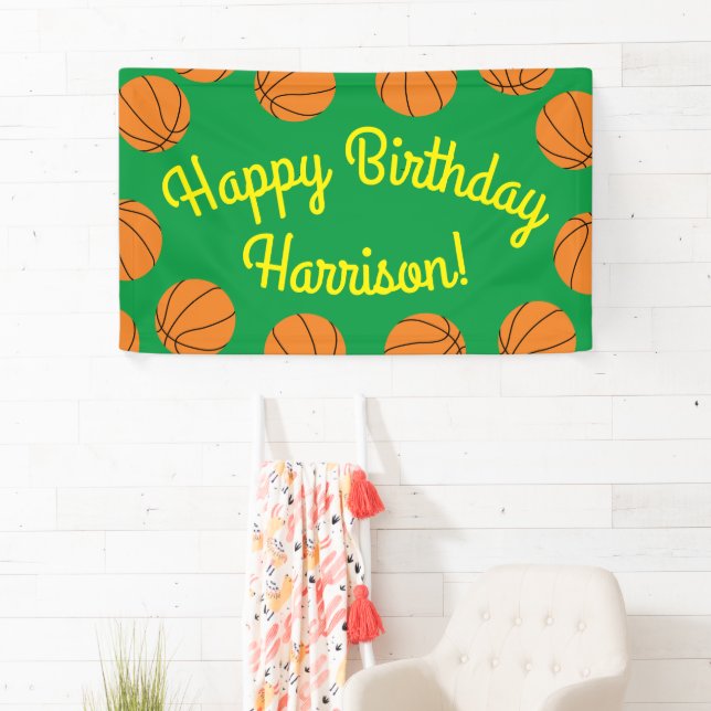 Basketball Birthday Party Banner (Insitu)