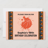 Basketball Birthday Party, Basketball Player Invi