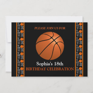 Basketball Birthday Party, Basketball Player  Invitation