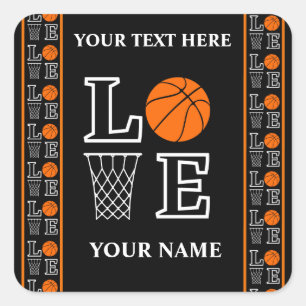 Basketball Birthday Party, Basketball Player Square Sticker