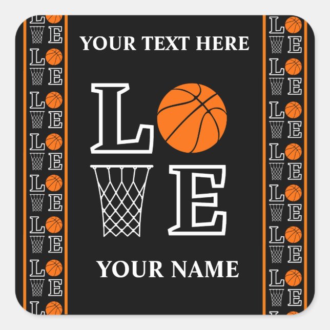 Basketball Birthday Party, Basketball Player  Square Sticker (Front)