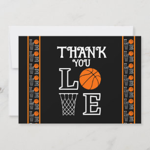Basketball Birthday Party, Basketball Player  Thank You Card