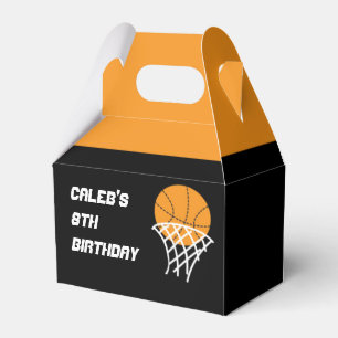 Basketball Birthday Party Black Orange Favour Boxe Box