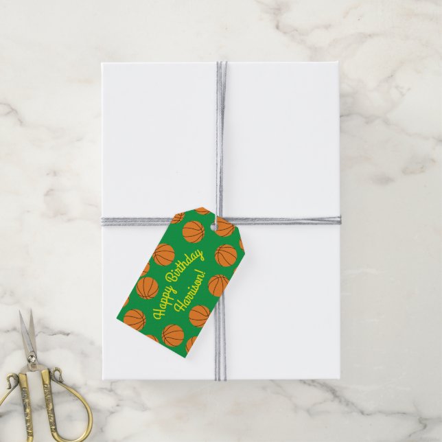 Basketball Birthday Party Gift Tags (With Twine)