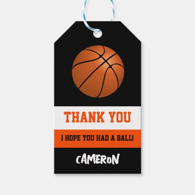 Basketball Birthday Party  Gift Tags (Front)