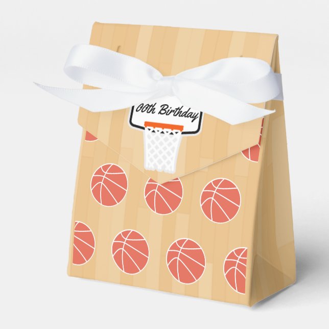 Basketball Birthday Party Guest Thank You Favour Box (Front Side)