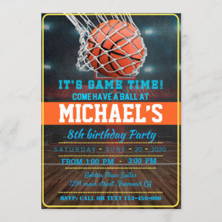 Basketball Birthday Party Invitation