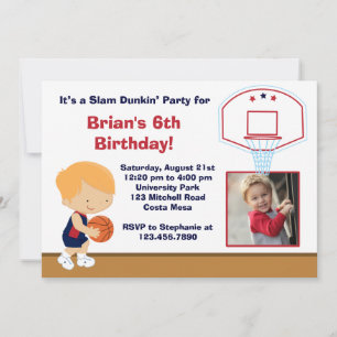 Basketball Birthday Party Invitation