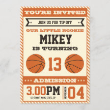 Basketball Birthday Party Invitation