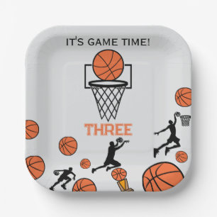 Basketball Birthday Party Invitation Paper Plate