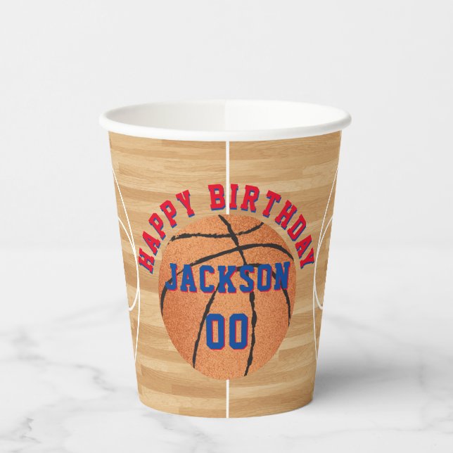 Basketball Birthday Party Paper Cups (Left)