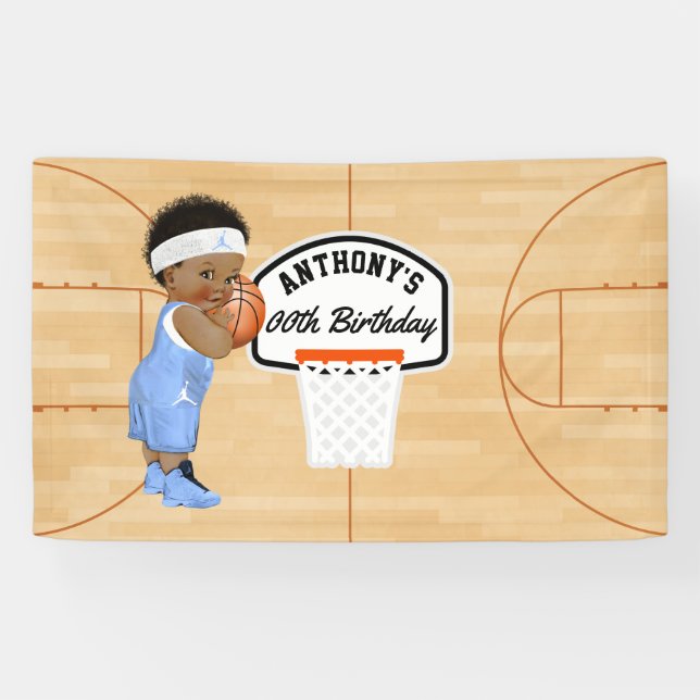 Basketball Birthday Party personalised Banner (Horizontal)