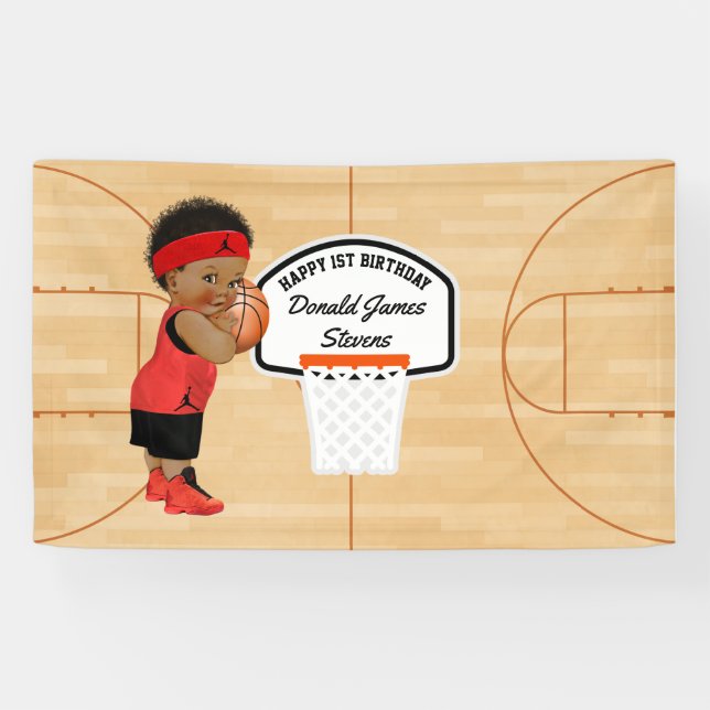 Basketball Birthday Party personalised Banner (Horizontal)